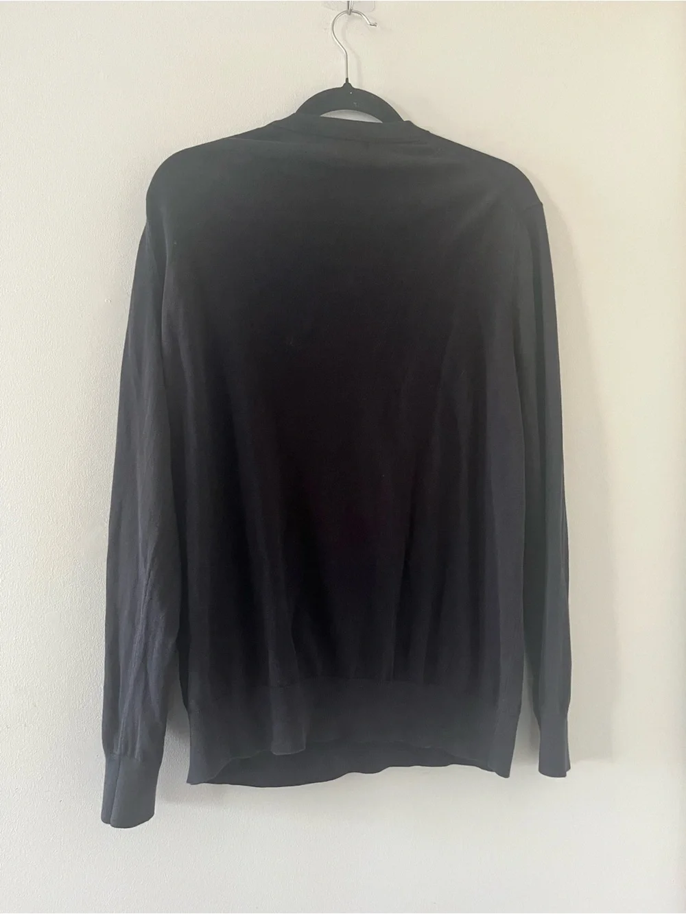 Banana Republic Luxury Blend Black V Neck Sweater XL Cashmere Silk Quiet Luxury
